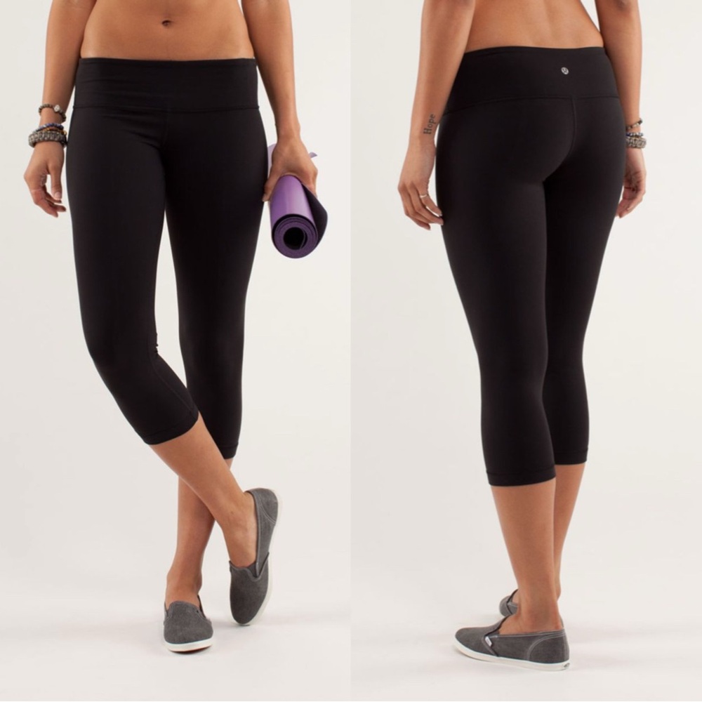 Lululemon | Wunder Under Crop Black Leggings | Size 6